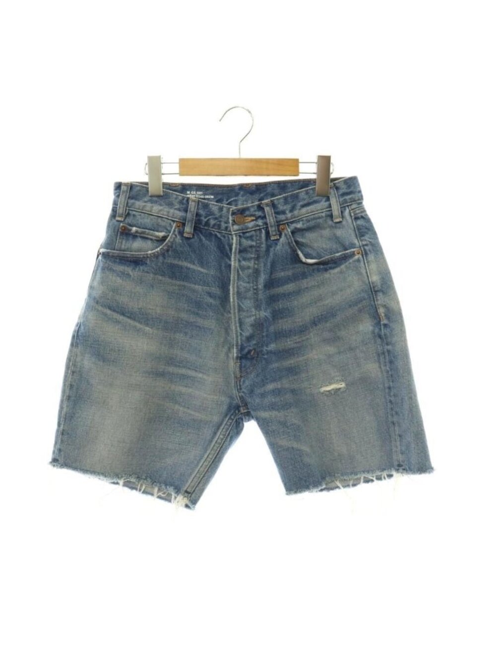 Celine Denim Shorts Half Distressed Cutoff Button Fly Blue 27